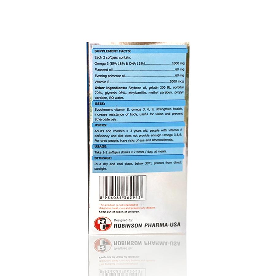 Viên uống sáng mắt Omega 3 6 9 New - chai 100 viên - giúp tăng cường thị lực,hỗ trợ giảm mỡ máu- Medi&Beauty