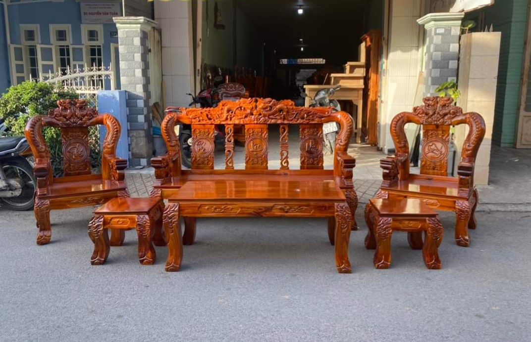Bộ salon tràm rồng đỉnh tay 10-tay 12-Bộ bàn ghế phòng khách