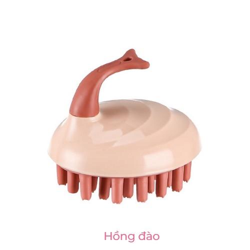 Lược massage da đầu, lược gội đầu silicon siêu hiệu quả, thư giãn và giảm rụng tóc 7x7cm