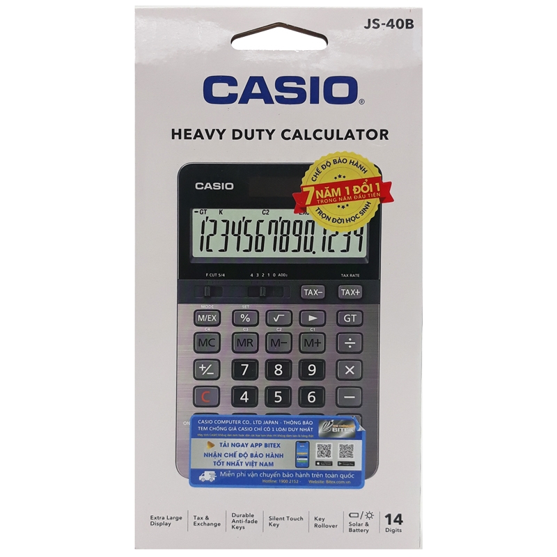 Máy Tính Văn Phòng Casio JS-40B - Màu Đen