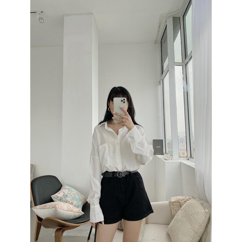 Sơ mi dáng rộng đuôi tôm