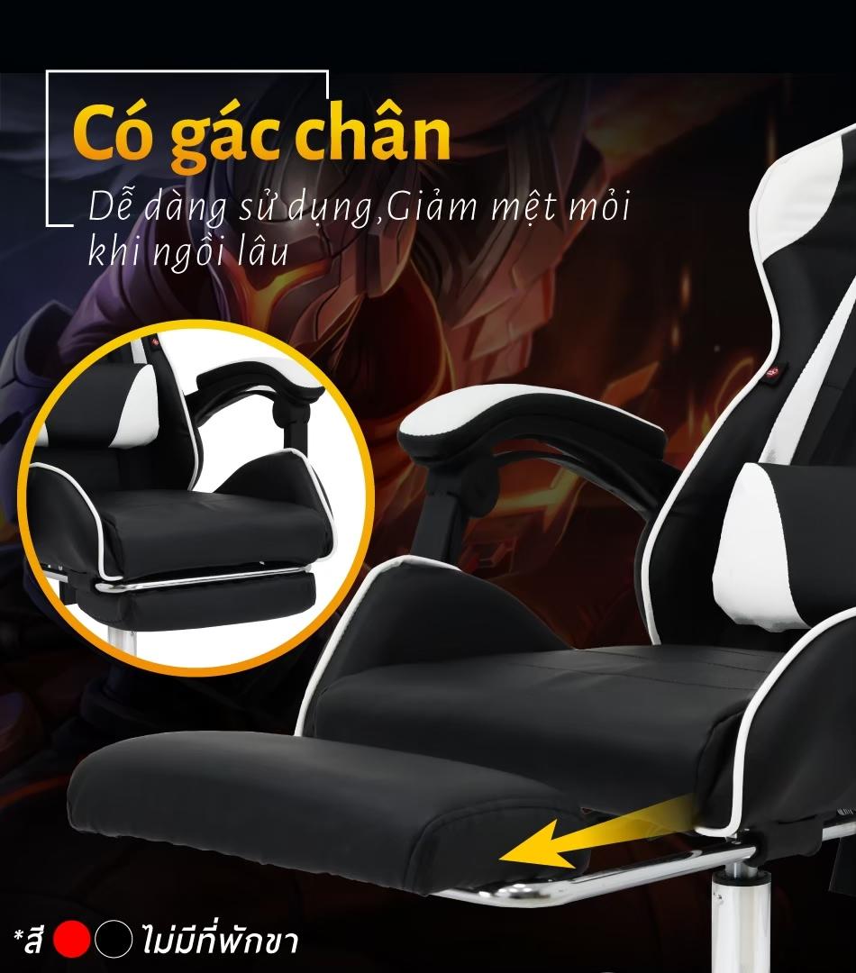 Ghế gaming  cao cấp chân xoay nghiêng ngả 360 độ, ngã 135 độ, có gác chân dành cho game thủ Mẫu E02 màu xanh lá  (Hàng nhập khẩu)