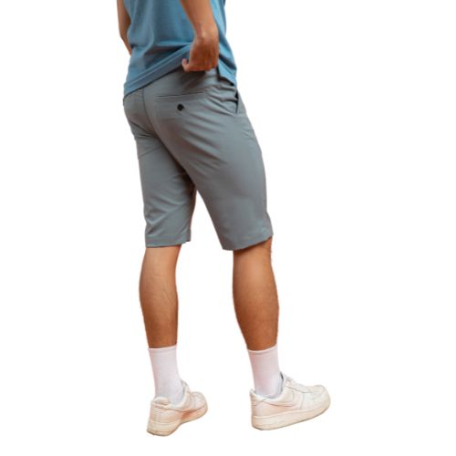 Quần short golf nam Simple &amp; Basic, co giãn 4 chiều, thoáng khí, thấm hút mồ hôi tốt, mau khô, màu xám chì