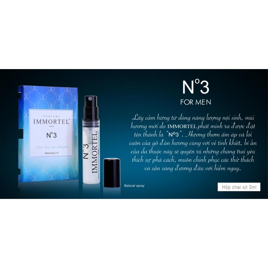 Nước Hoa IMMORTEL PARIS _ Hộp Set 3 _ 3 chai xịt 3ml : ( No3 + No89 + 5SENS ) - Eau De Parfum