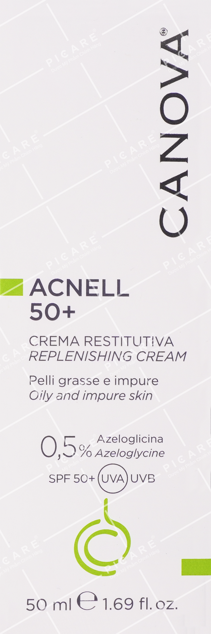 Kem Ngừa Mụn Ban Ngày Dành Cho Da Mụn, Da Kích Ứng Nhạy Cảm Canova Acnell 50+ REPLENISHING CREAM 50ml