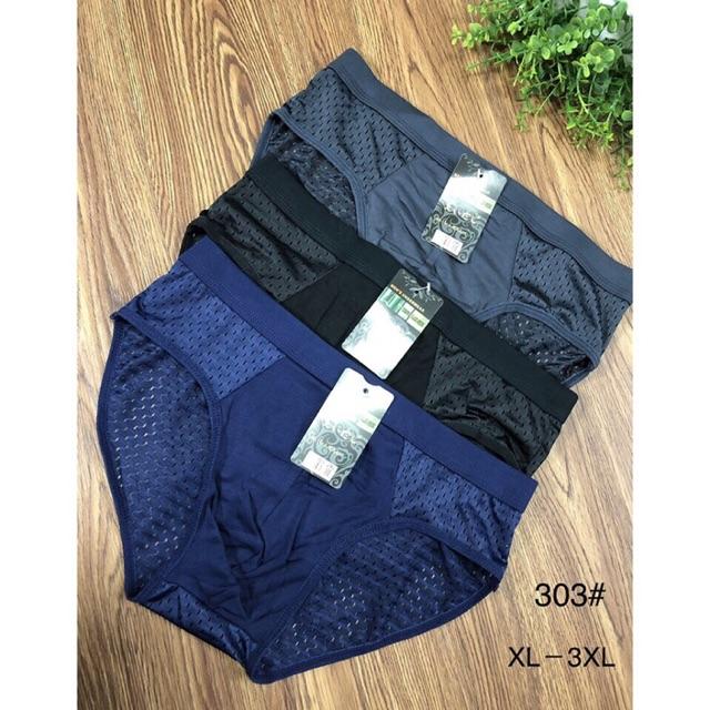 Combo 10 quần sịp nam chéo thông hơi Size 47-75 kg mã 303