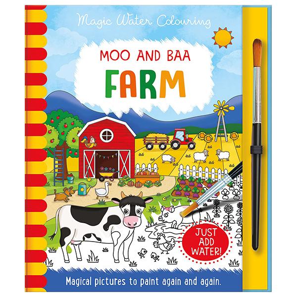 Sách ngoại văn: Moo And Baa - Farm (Magic Water Colouring)