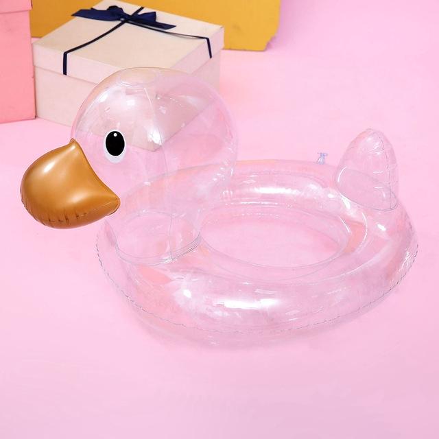 Vòng bơi hình con vịt rõ ràng Vòng bơm hơi Vòng tròn Phao cho trẻ em Nệm bơm hơi cho trẻ em Thể thao dưới nước