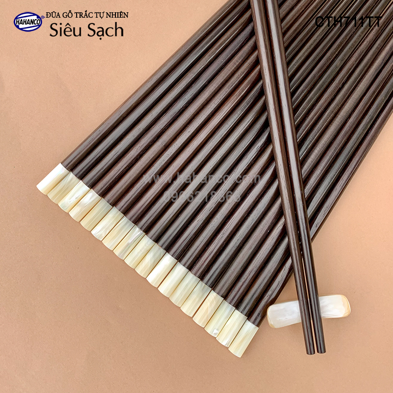 Đũa gỗ trắc tròn đầu ốc biển New Zealand Hàng VIP - đũa gỗ tự nhiên siêu sạch - an toàn cho sức khỏe - CTH711TT - Chopstick of HAHANCO