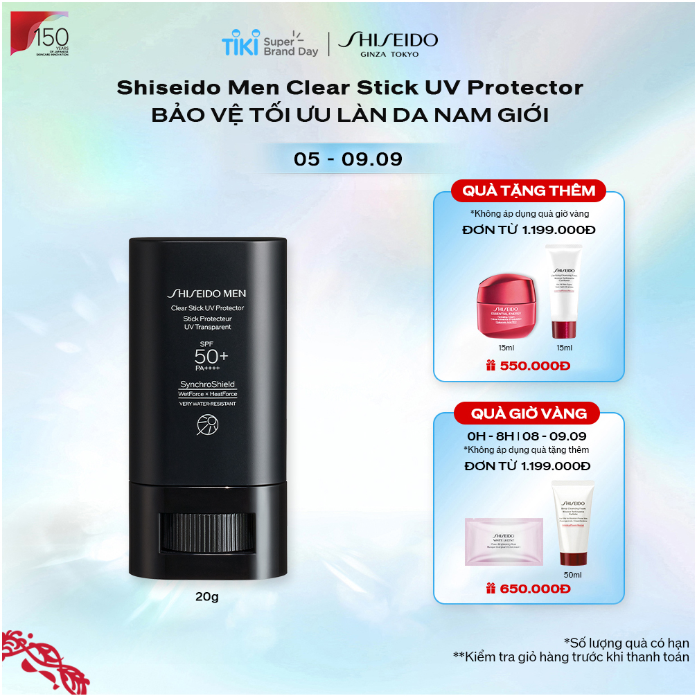 Chống nắng dạng thỏi Shiseido Men Clear Stick UV Protector 20g