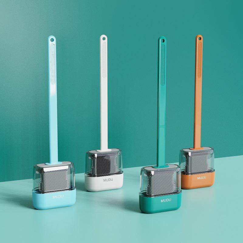 Bộ Bàn Chải Vệ Sinh Toilet Gắn Tường Bằng Silicone Tiện Dụng