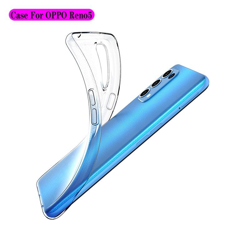 Ốp lưng Silicon trong suốt dành cho OPPO Reno6 5G,Reno6 Z 5G Ốp lưng dẻo trong suốt siêu mỏng bảo vệ camera