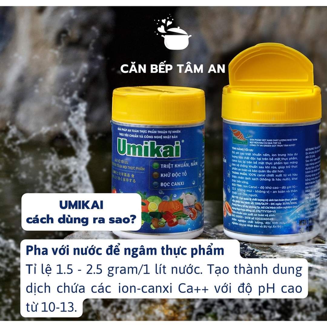 UMIKAI-Bột ngâm sữa thực phẩm-Khử thuốc trừ sâu hóa chất độc hại vi khuẩn nấm mốc