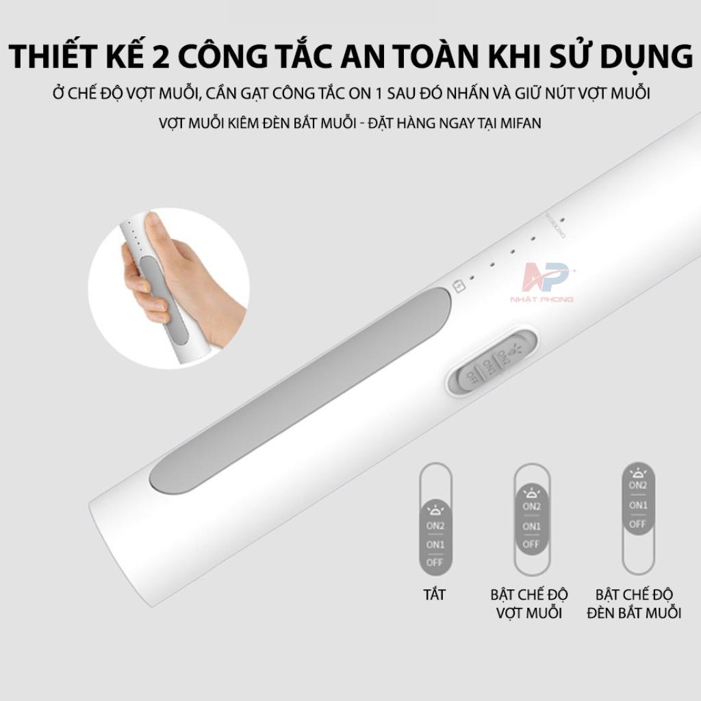 Hình ảnh Vợt muỗi thông minh tự động kiêm đèn bắt muỗi, sạc tích điện, vợt bắt muỗi thông minh để bàn - Chính Hãng miDoctor