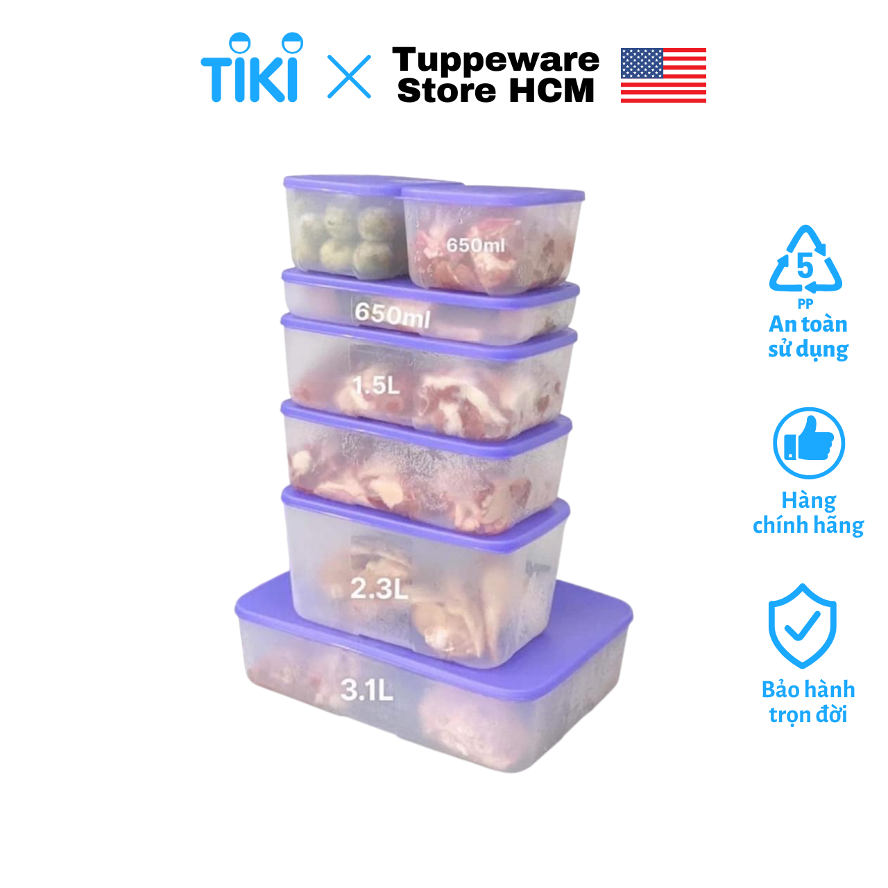 Bộ hộp trữ đông Tupperware Freezermate Essential Set 7
