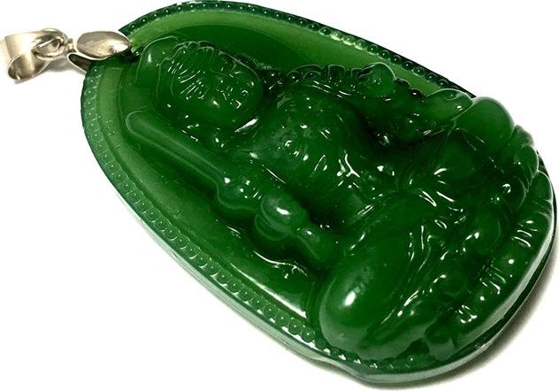 Mặt dây bản mệnh khắc ngài Bất Động Minh Vương đá ngọc tự nhiên cho người tuổi Thân - tuổi Dậu - MDNA15