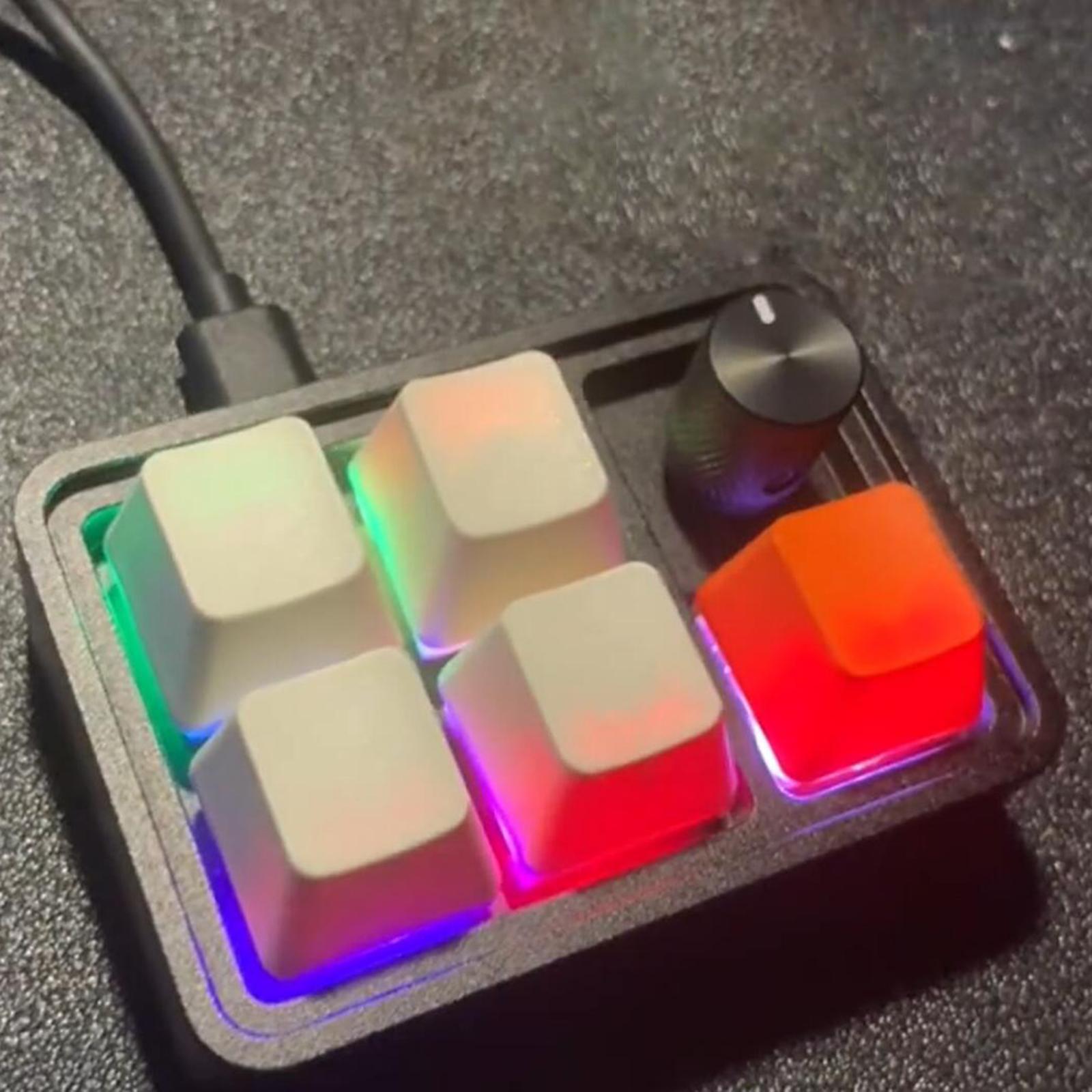 Five Keys Mechanical Keyboard with USB Cable with PBT Keycap Gaming Keypad Keypad