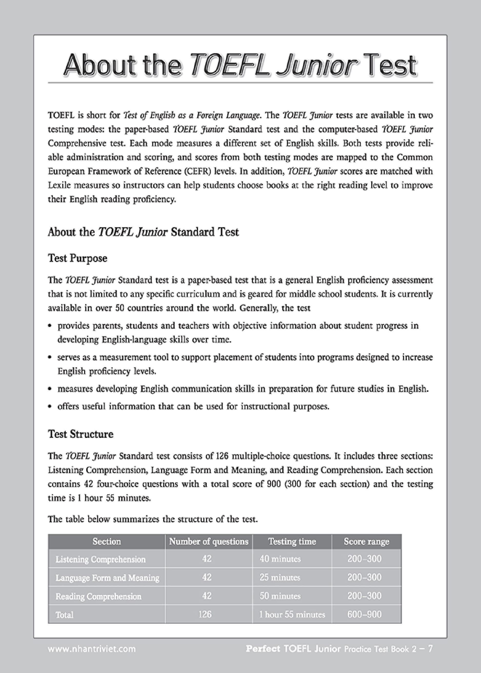 Perfect Toefl Junior  Book 2 (Kèm CD)