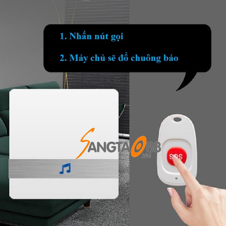 Chuông báo thông minh SOS cho người già, bệnh nhân cao cấp Ver2