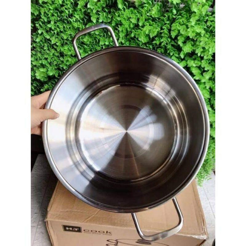 Bộ nồi xửng hấp 28cm thương hiệu HT Cook dùng được bếp điện từ.