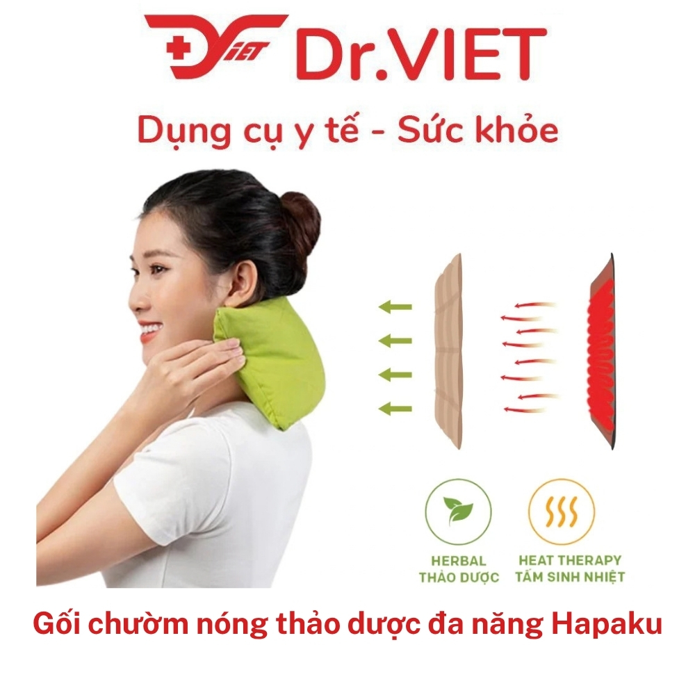 Gối Chườm Nóng Thảo Dược Đa Năng Hapaku Bằng Điện Giảm Đau Lưng Bụng Cổ Vai Gáy