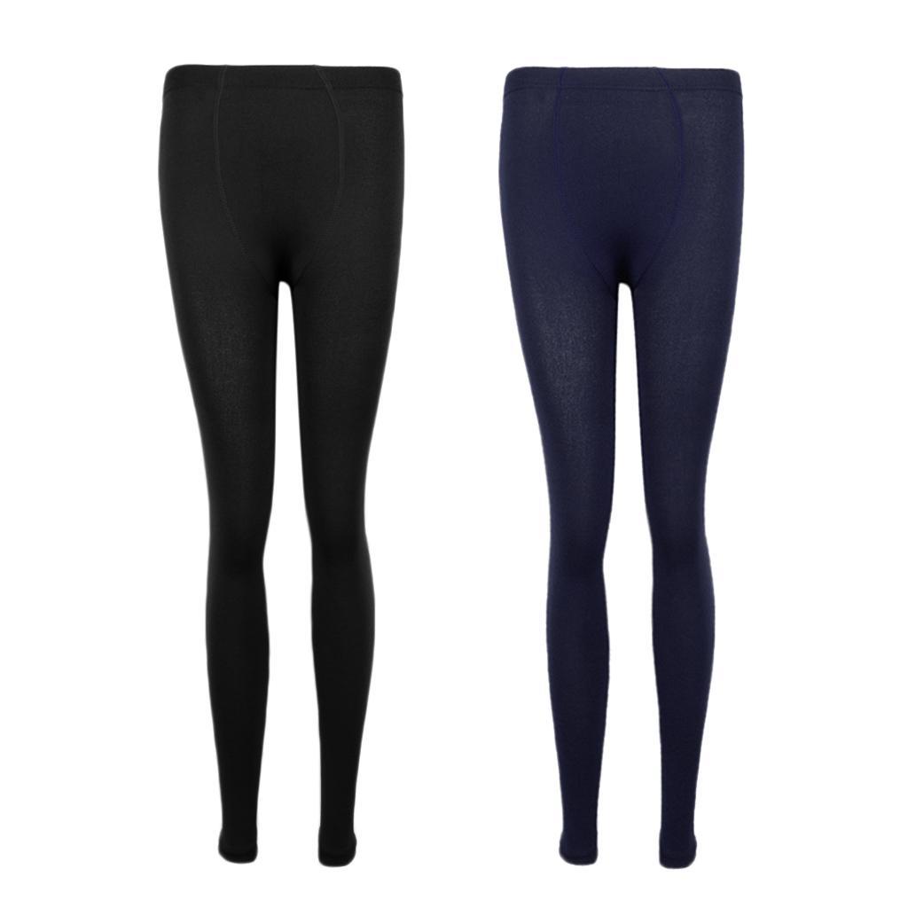 2Pair Fashion Ladies Fleece Leggings Basic Thick Winter Warm Skinny Tights Pants