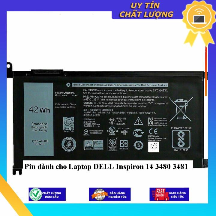 Pin dùng cho Laptop DELL Inspiron 14 3480 3481 - Hàng Nhập Khẩu New Seal