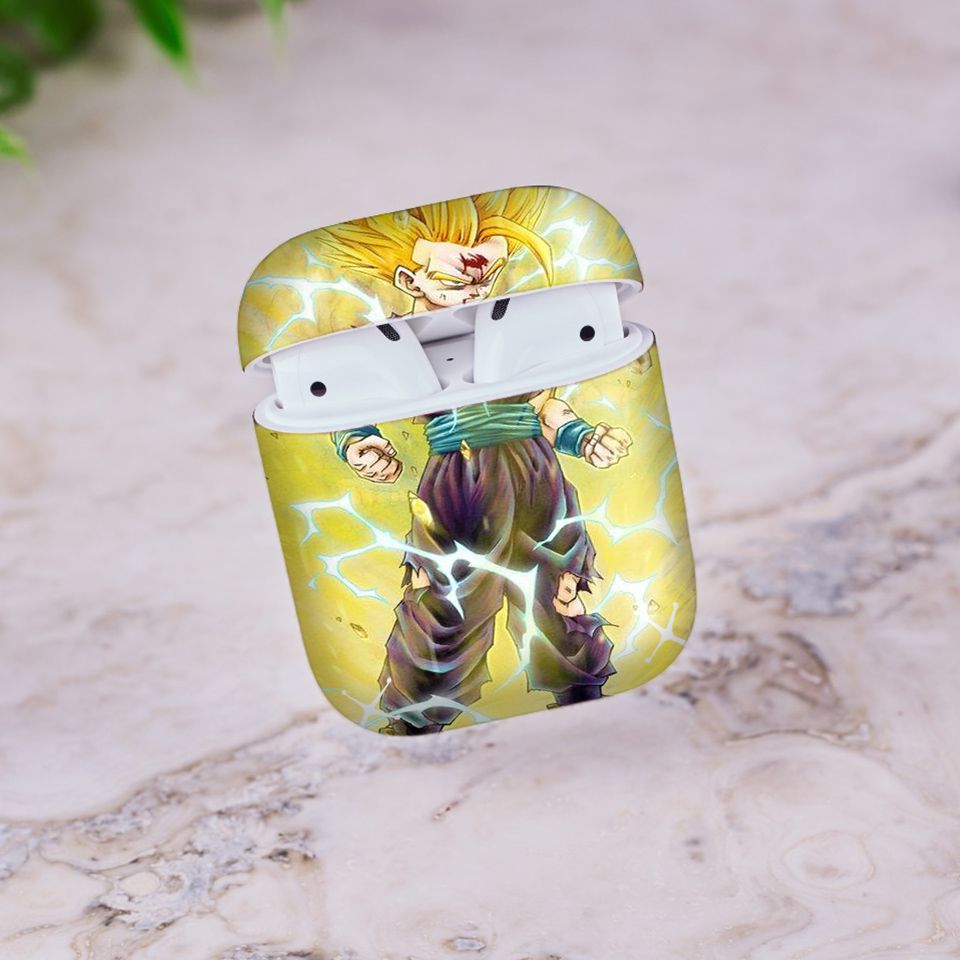 Miếng dán skin chống bẩn cho tai nghe AirPods in hình Songoku Dragon Ball - 7vnr038 (bản không dây 1 và 2)