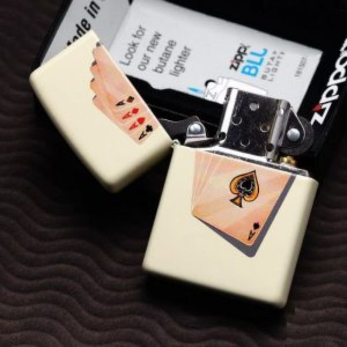 Bật Lửa Zippo Four Of A Kind Cream Matte Chính Hãng Usa