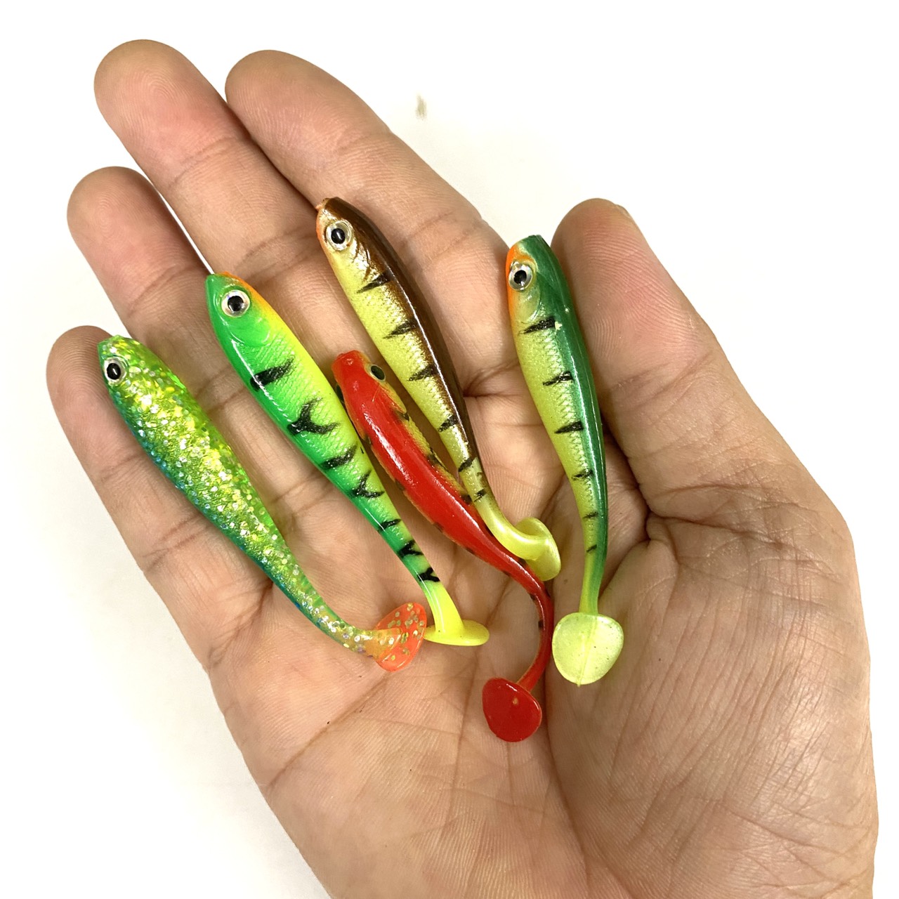 Combo 5 Con Mồi Mềm Fishing Lure Cá Sông, Suối Dài 6.5cm Nặng 2.2g