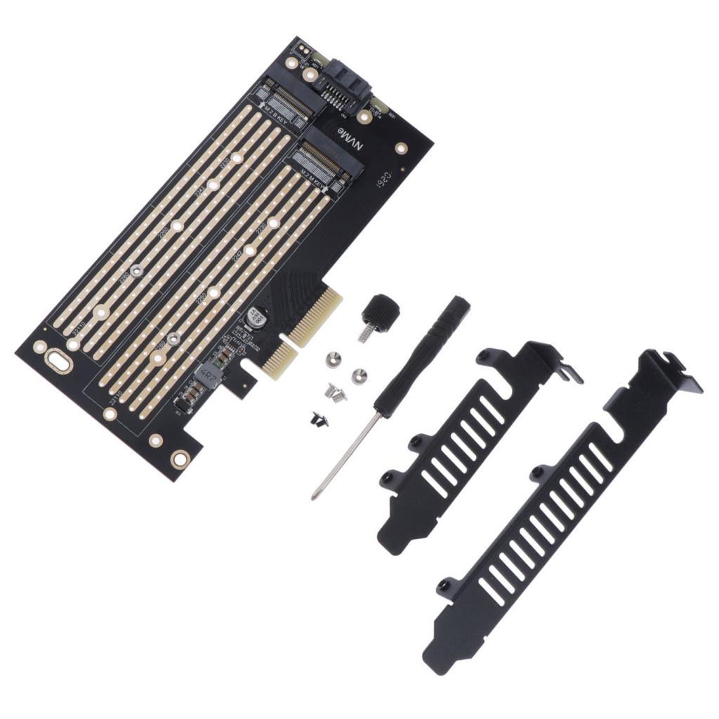 Phép Màu Sáng Kép M2 NVME và SATA SSD sang PCI-E 3.0x4 Card Điều Khiển