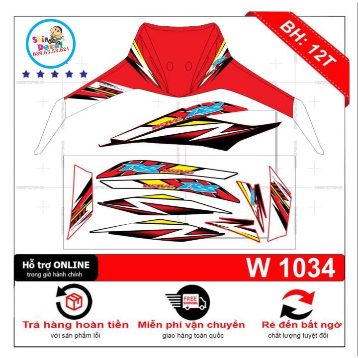 Tem xe wave RS 2012 đỏ đen chế