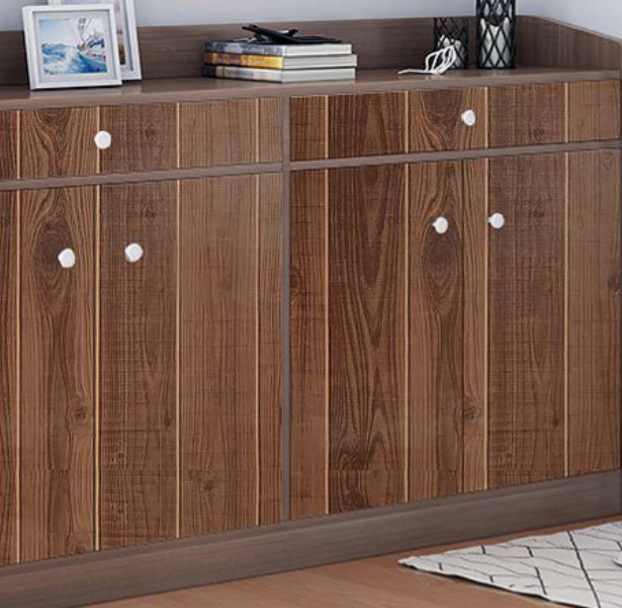 Combo 10 mét giấy dán tường, decal dán tường trang trí nhà cửa VÁN NÂU SỌC MỚI khổ 45cm