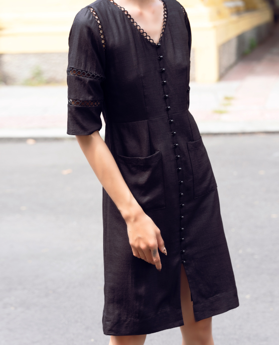 Đầm Suông Linen Procida DRE137 thời trang thiết kế Hity