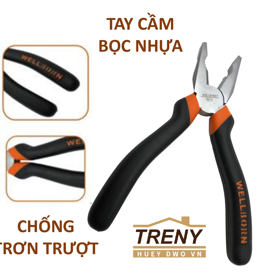 Kìm cắt chéo, kìm cắt được nhiều chất liệu khác nhau như kim loại cứng, nhựa, dây điện,.. kìm có hai kích thước 6 ", 8" , kìm kích thước 8 inch - 200mm