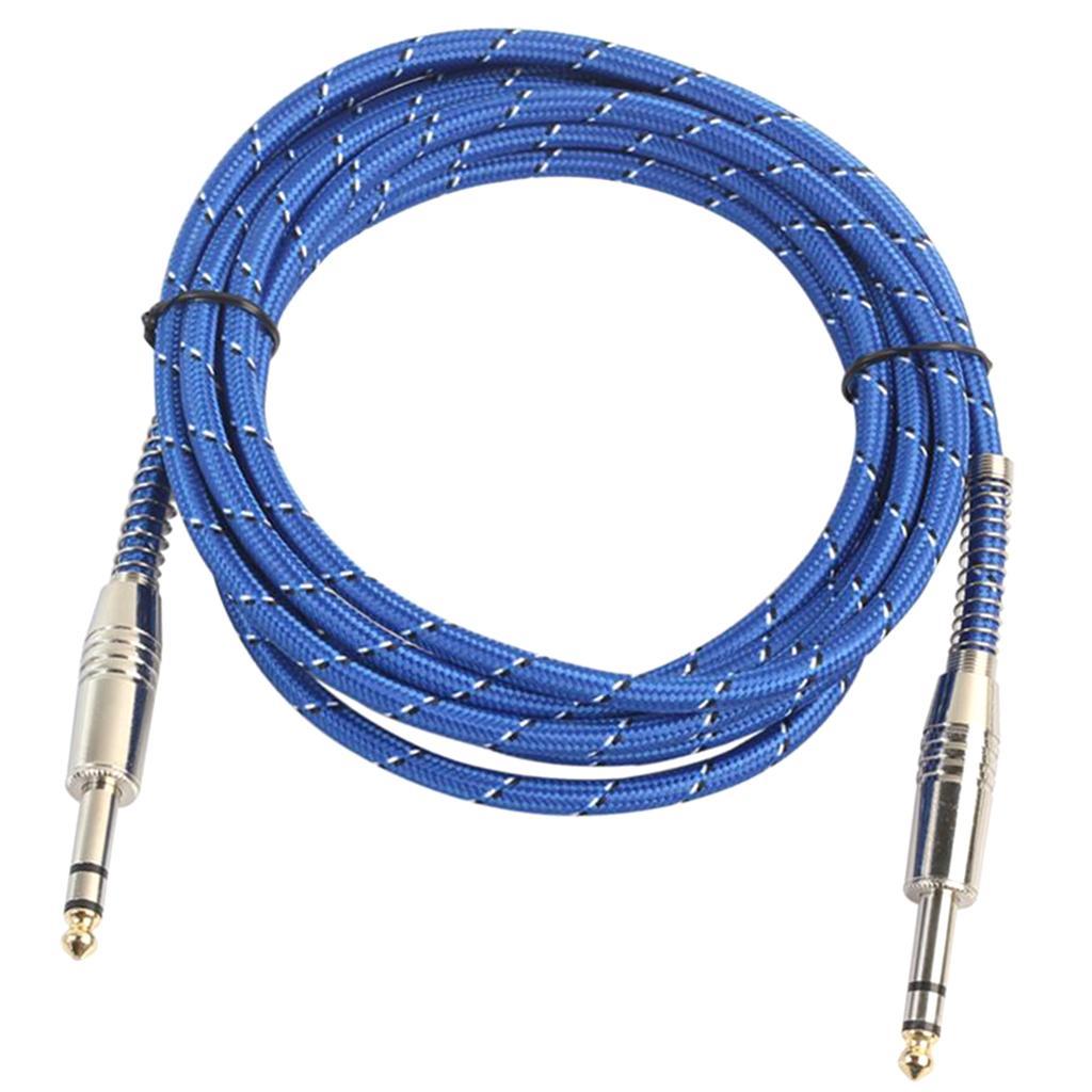 2x 1/4'' 6.35mm Male to 6.35mm Male Plug Patch Cord Cable for Electronic Guitar
