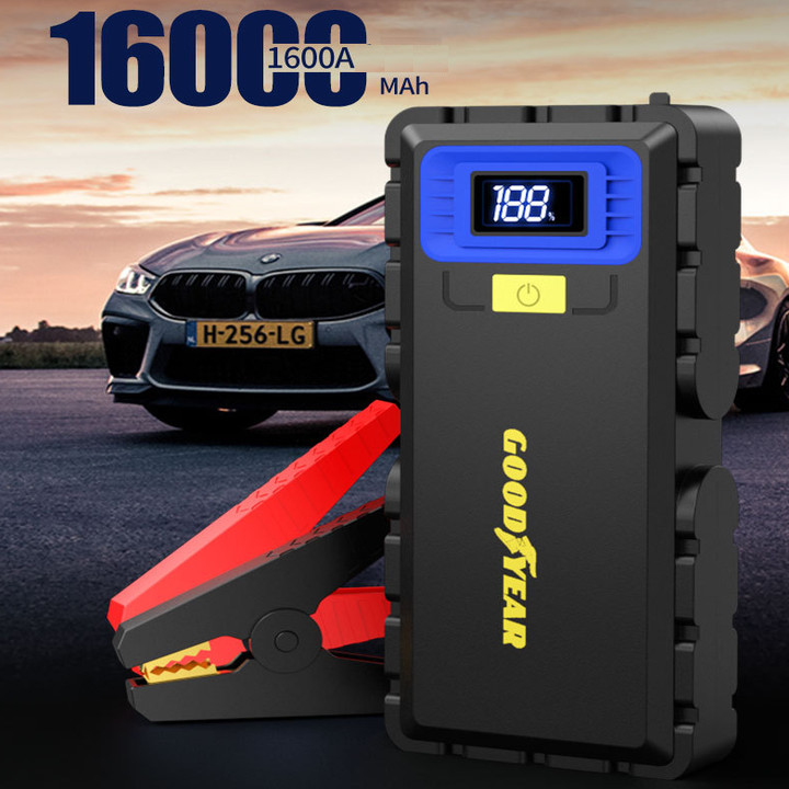 Bộ kích nô ô tô, kiêm pin sạc dự phòng Goodyear GY-5230  Dung lượng pin: 16000mAh - Hàng nhập khẩu