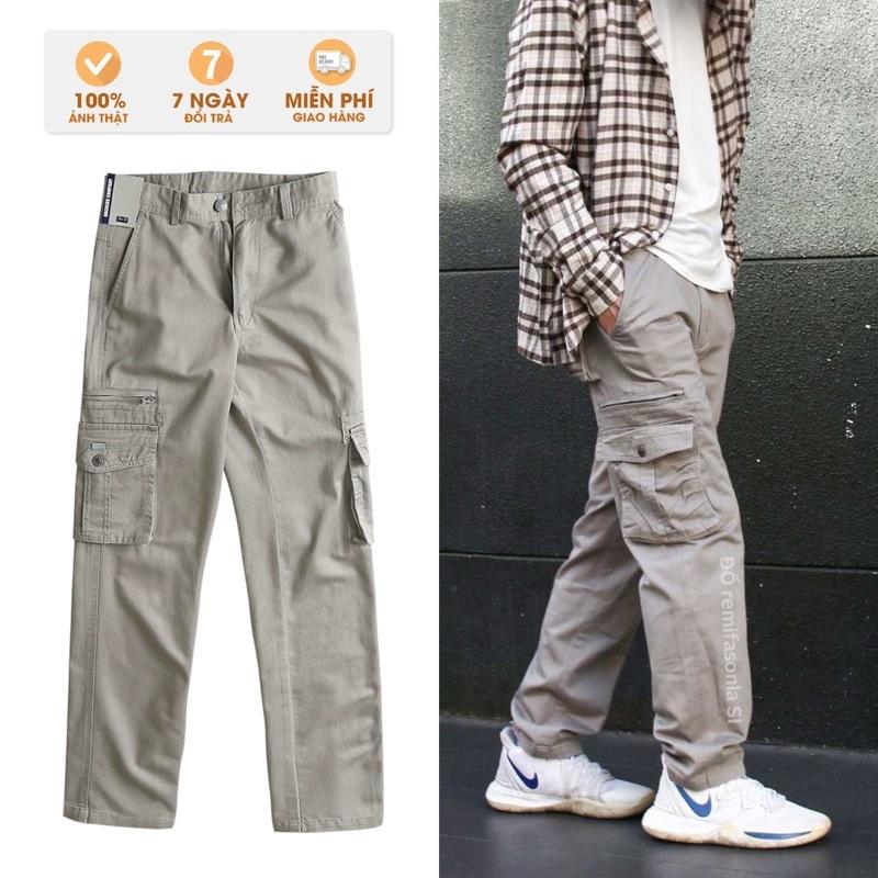 Quần Kaki Túi Hộp Nam Nữ Tone Màu Retro Phiên Bản Pro - Quần Cargo Chất Vải Đẹp Dày Dặn Ảnh Thật