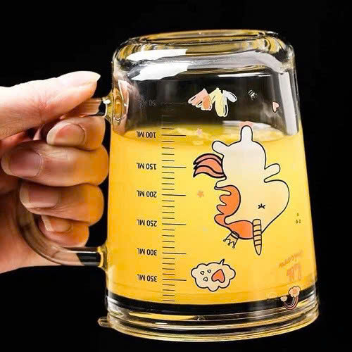 Cốc chia vạch thủy tinh 400ml tiện lợi cho các mẹ căn chỉnh mực nước và sữa hàng ngày