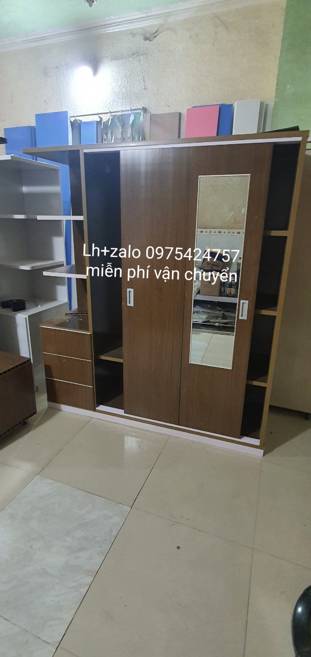 Tủ nhựa đài loan 3 cánh 1 kệ cửa lùa