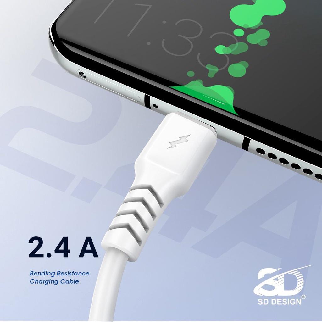 Cáp Sạc 2.4A SD DESIGN L7 sạc nhanh ổn định dây dài 1m dùng cho iphone, ipad bảo hành 1 đổi 1