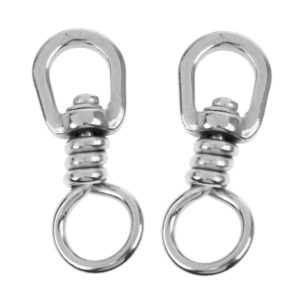 2Pcs Heavy Duty Fishing Swivels Solid Rings Hook Lures Connectors Tackle 5#