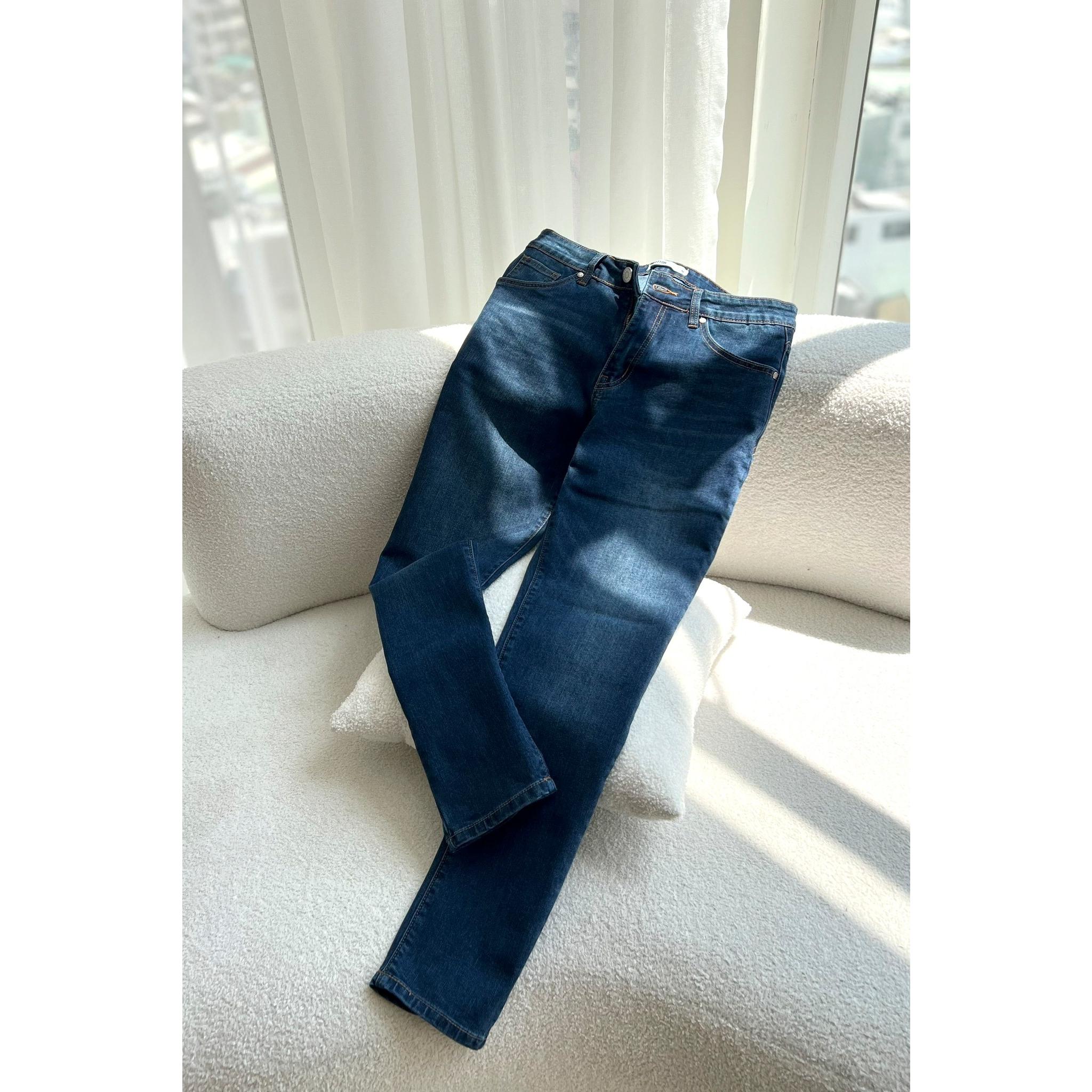 Quần Jean Dài Nam Màu Xanh Đậm BY COTTON Dark Blue Basic Jeans