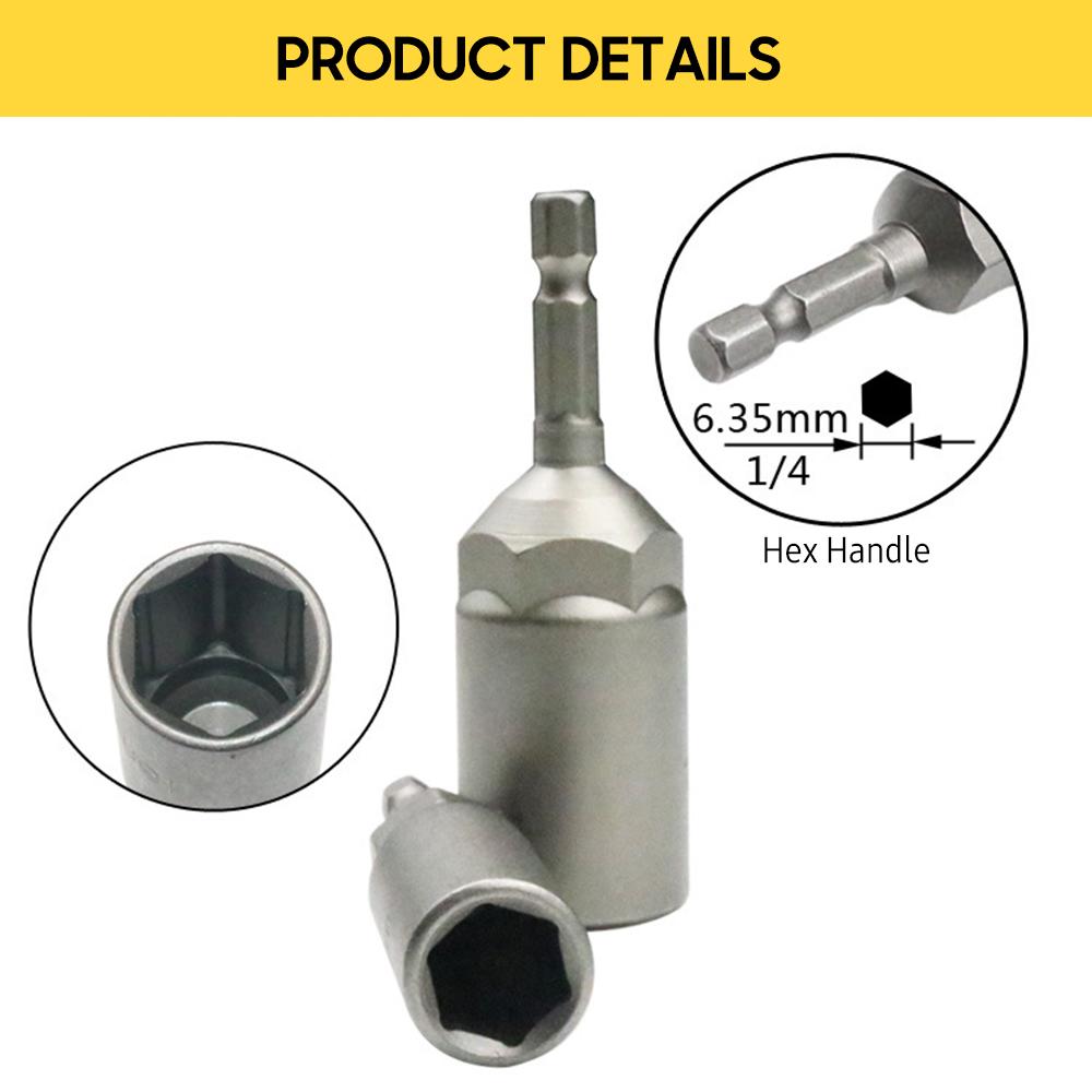 15 Pcs Power Nut Driver Drill Bit Set 5.5-19mm Chrome Vanadium Steel Hex Bit Socket Set Wrench Screw Drill Bit Holder for Electric Drill with Storage Case