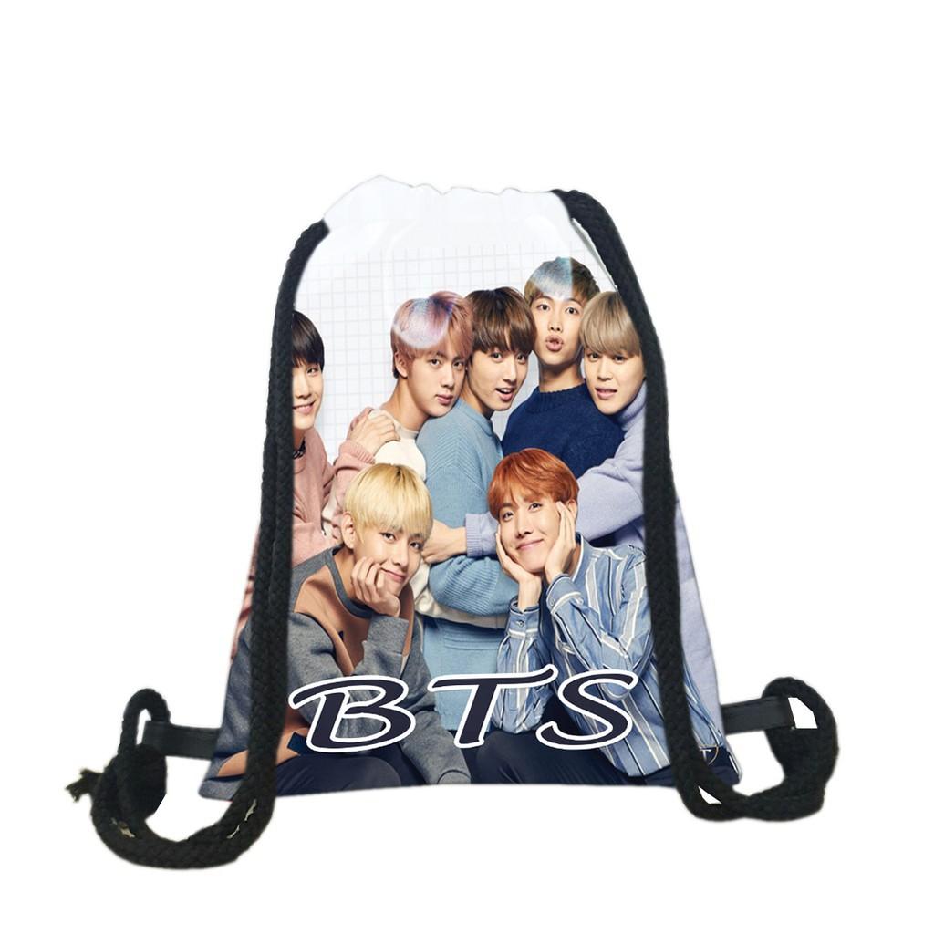 Balo dây rút BTS, balo dây rút unisex in hình BTS thời trang size 40cm