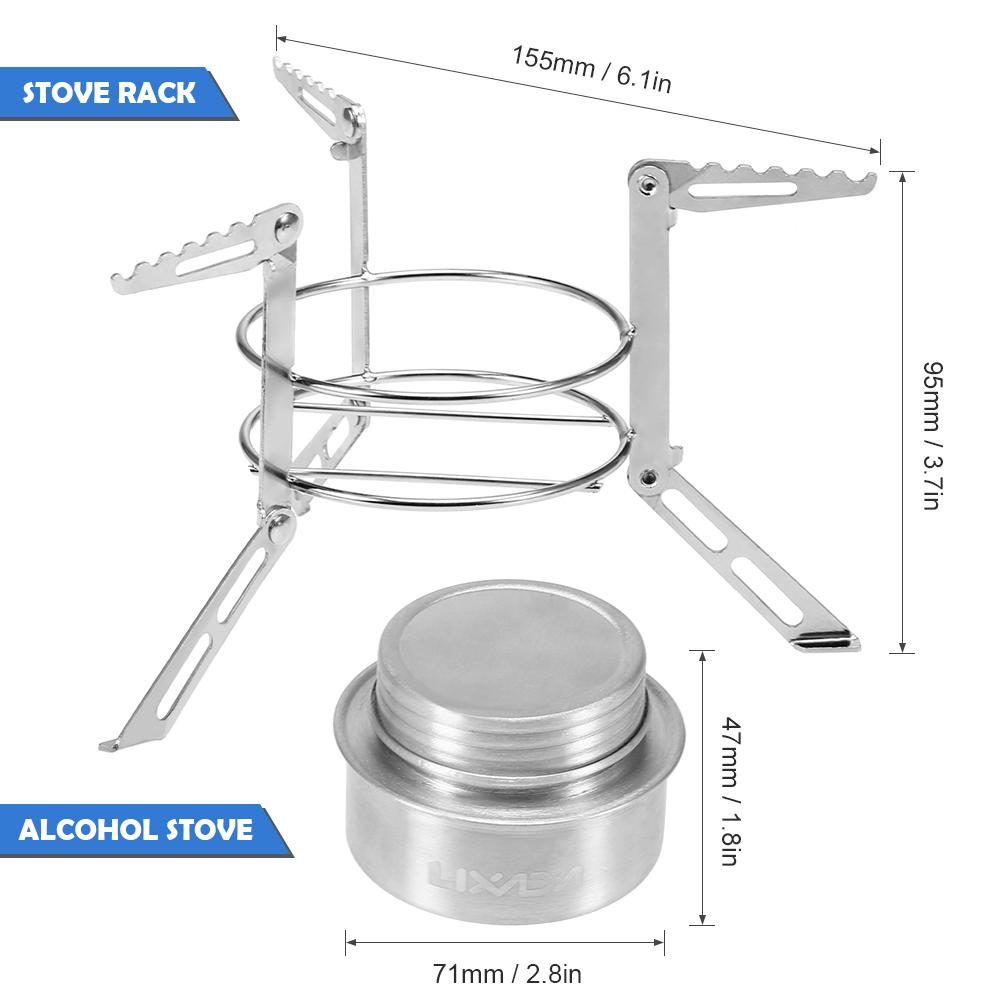 Set Bếp Cồn Và Lá Chắn Gió Và Giá Đỡ Cắm Trại Dã Ngoại Ngoài Trời