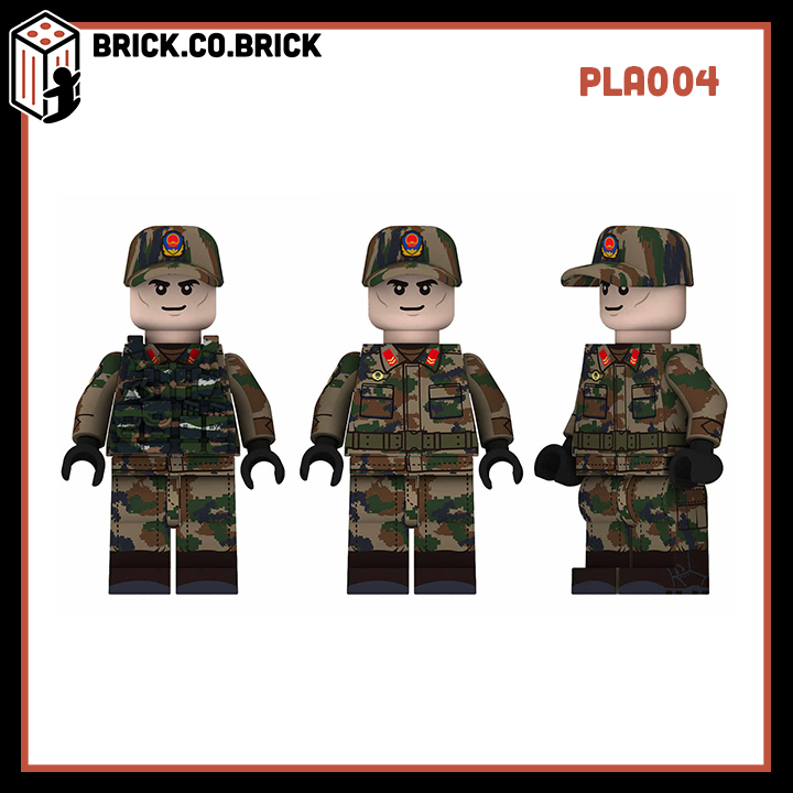 Đồ chơi Lắp ráp Nhân vật Lính mặc Quân Phục Camo Nhiều Màu Thế chiến 2 PLA001 PLA004