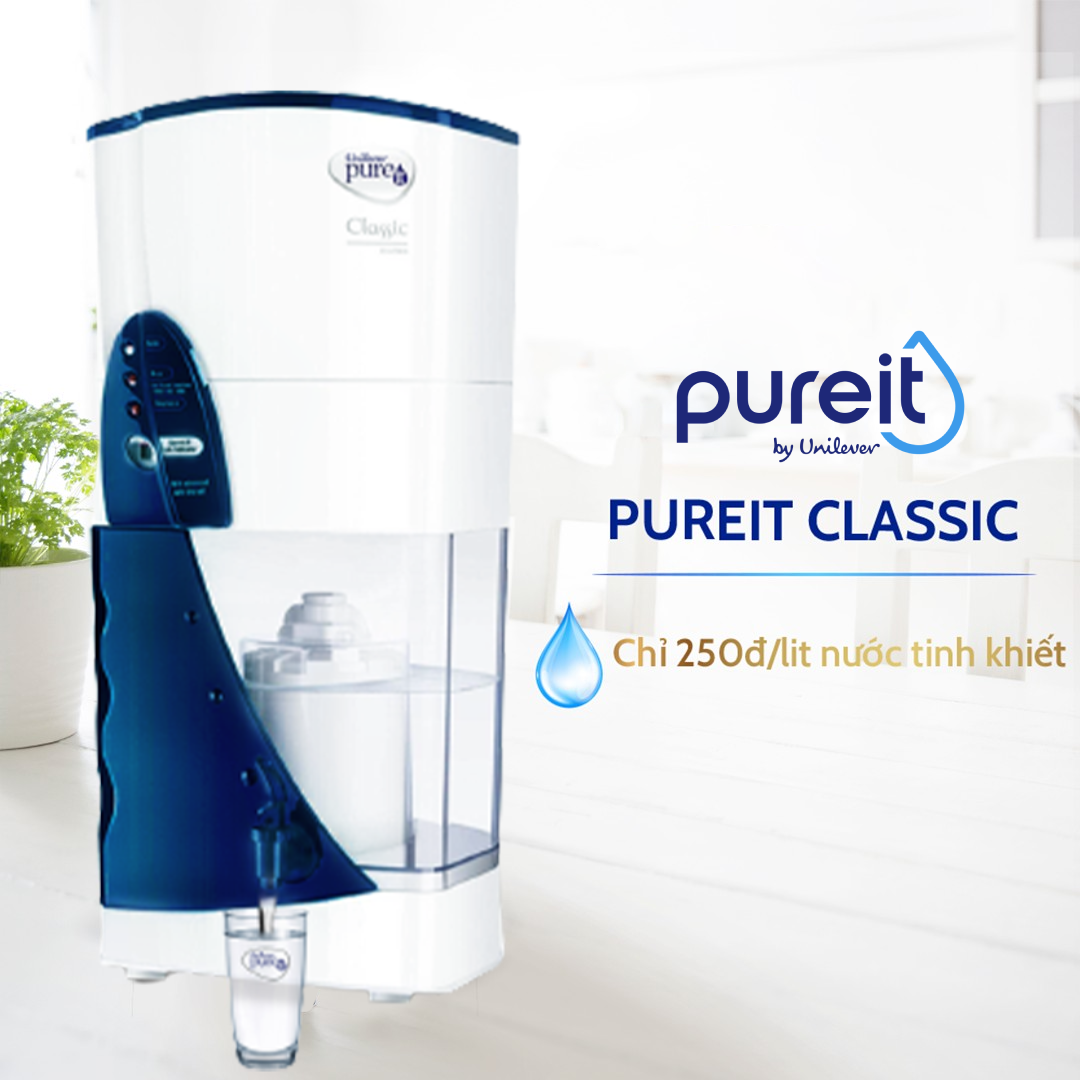 [TẶNG THÊM 6 THÁNG BẢO HÀNH - COMBO TIẾT KIỆM] Máy lọc nước Pureit Classic + Bộ lọc đầy đủ thay thế máy lọc nước 3000L và Màng lọc cặn - Hàng chính hãng