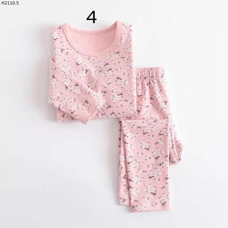 Bộ Đồ Cotton Dài Tay Xuất Hàn Bé Gái