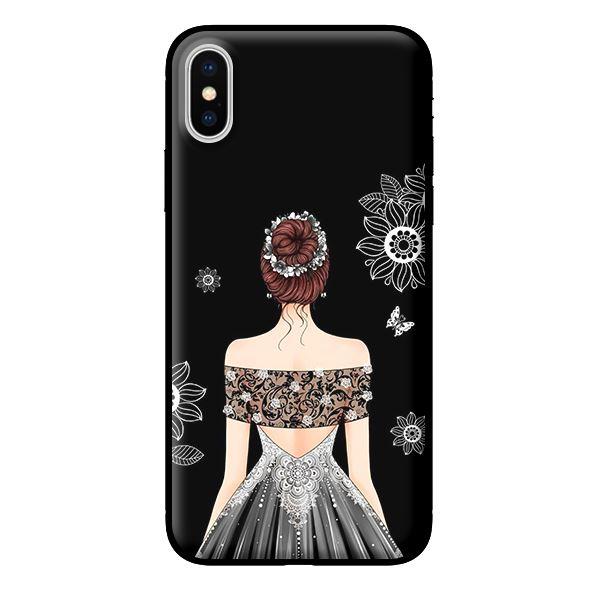 Ốp in cho iPhone X Cô Gái Váy Xám - Hàng chính hãng